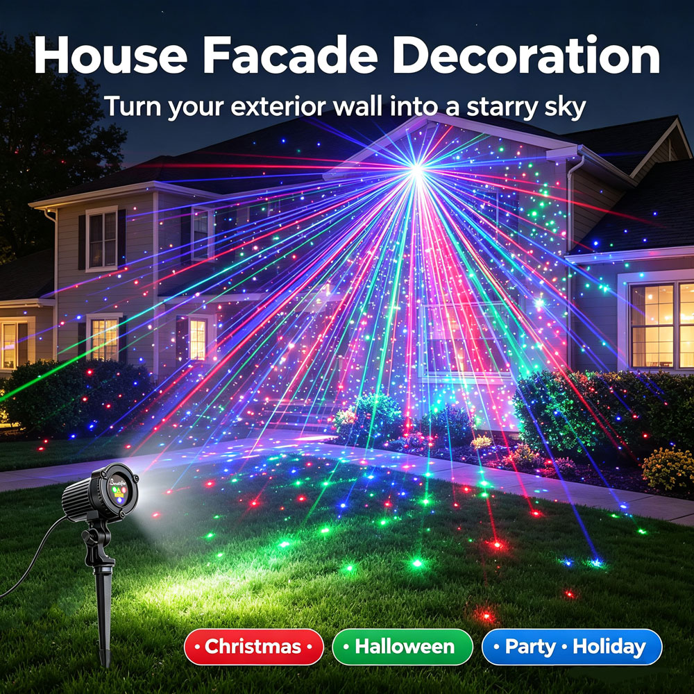 Wall Decor Lighting Tree - Рождественский и новогодний RGB-лазерный проектор, уличный,