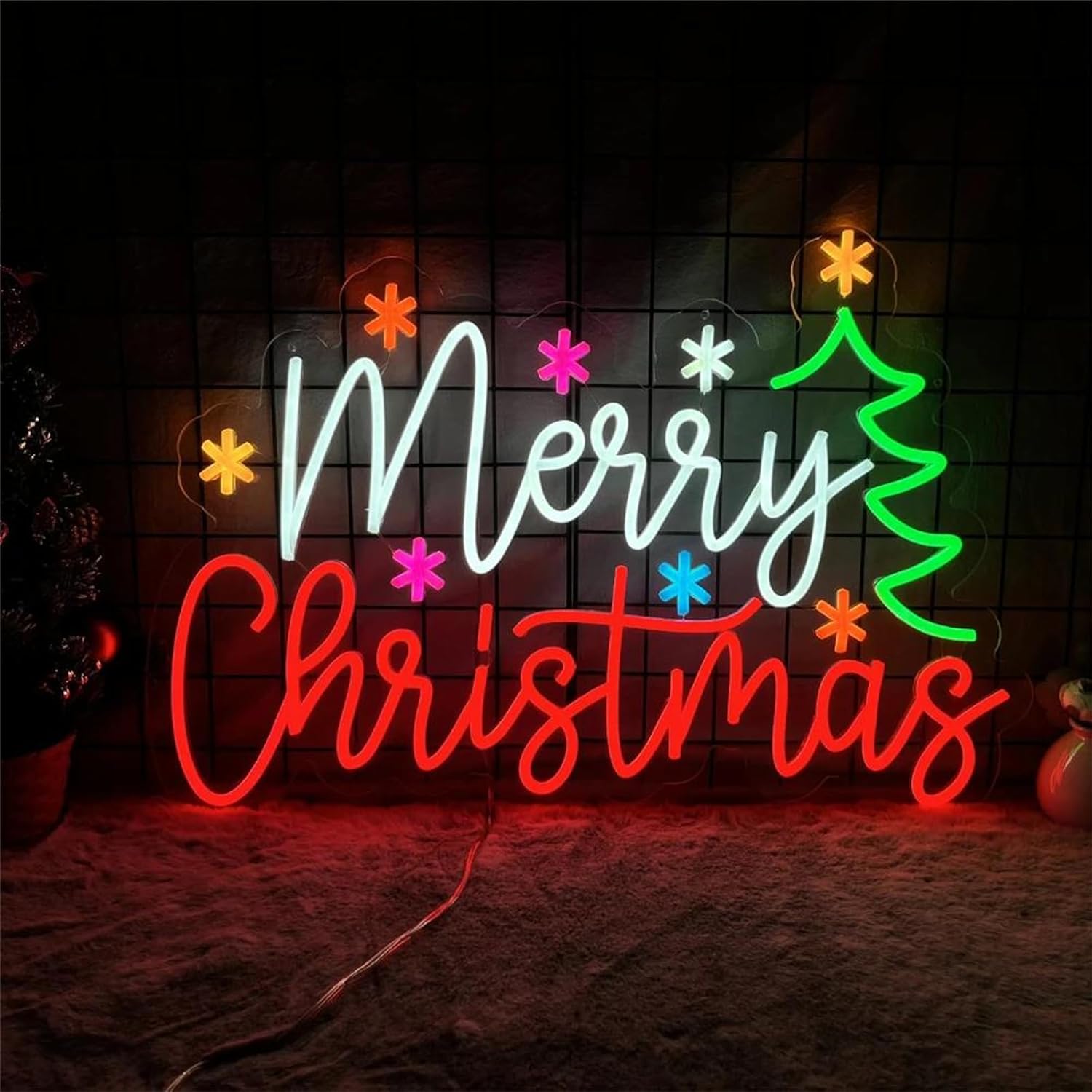 Wall Decor Lighting Tree - Неоновая вывеска с разноцветными звездами и