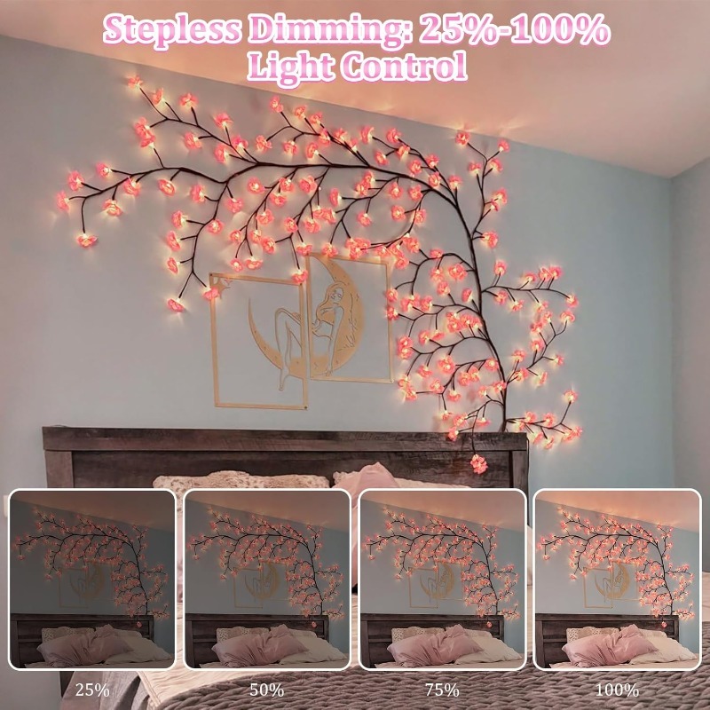 Wall Decor Lighting Tree - Светодиодные светильники для ветвей вишни, 8