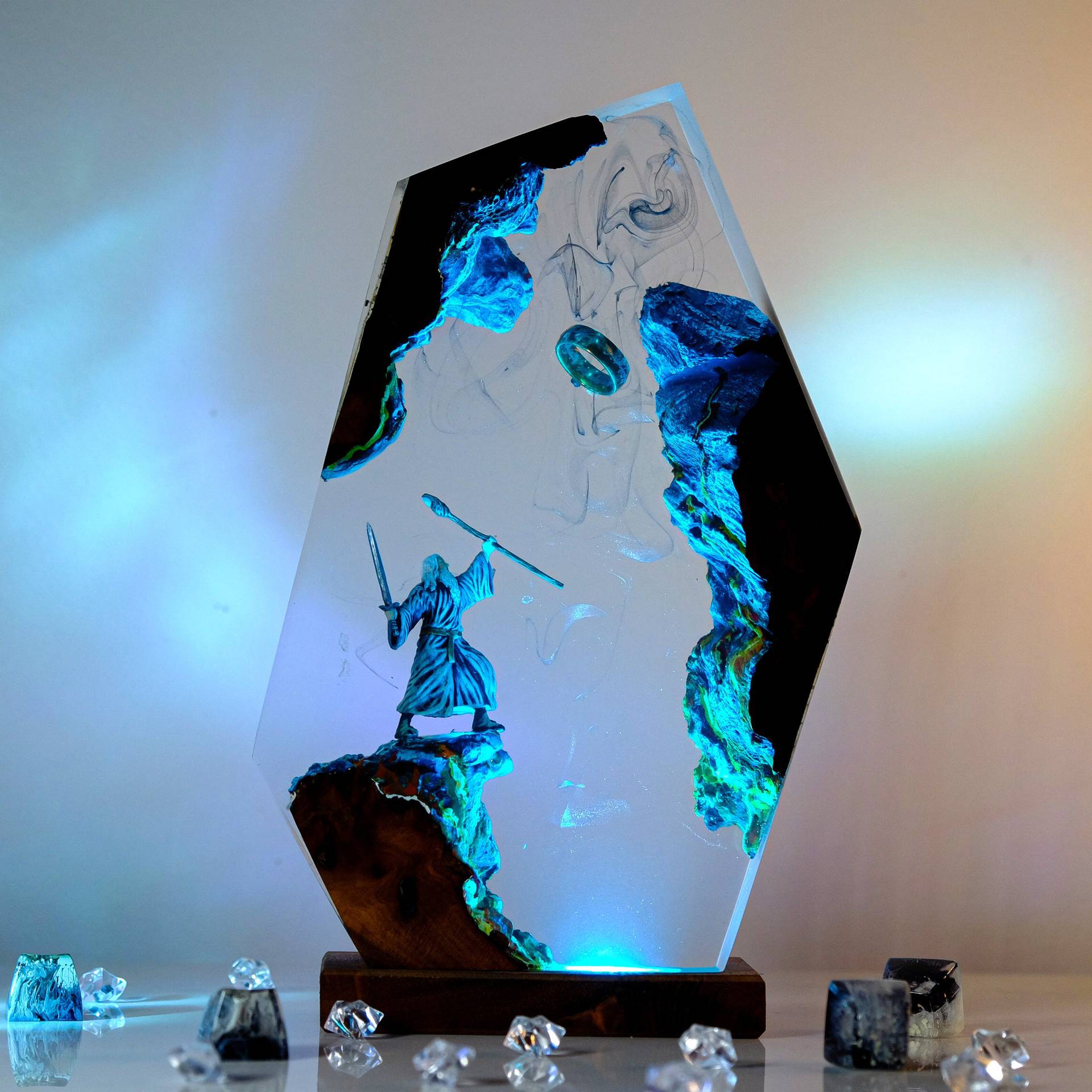 Lighting Decor Items - Настольная лампа-фигурка из смолы «Волшебное кольцо»