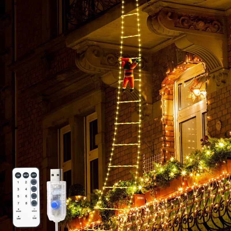 Wall Decor Lighting Tree - 1 шт., рождественские украшения, Санта-Клаус, лестница
