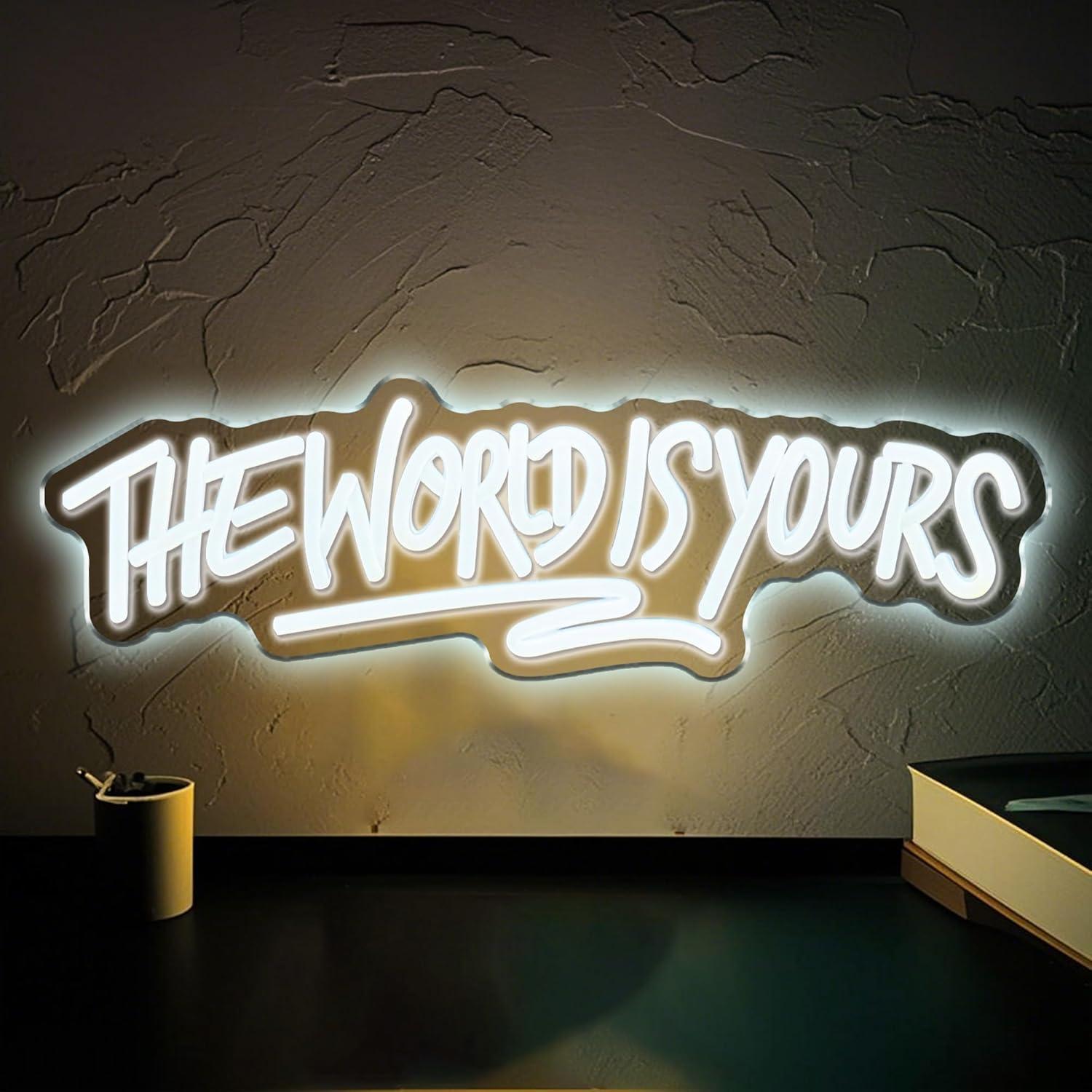 Led Lighting Wall Decor - Неоновая вывеска «Мир принадлежит тебе» с