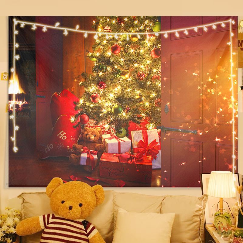 Wall Decor Lighting Tree - Настенный гобелен VIKAMA: Рождественское теплое освещение,