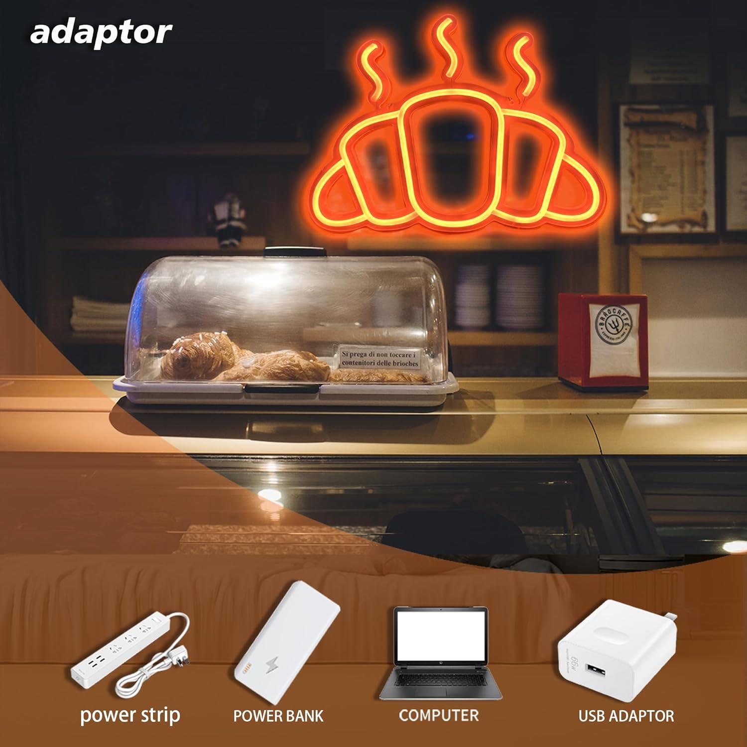 Неоновая вывеска «Круассан» с  – обзор и цена Kitchen Decor Lighting