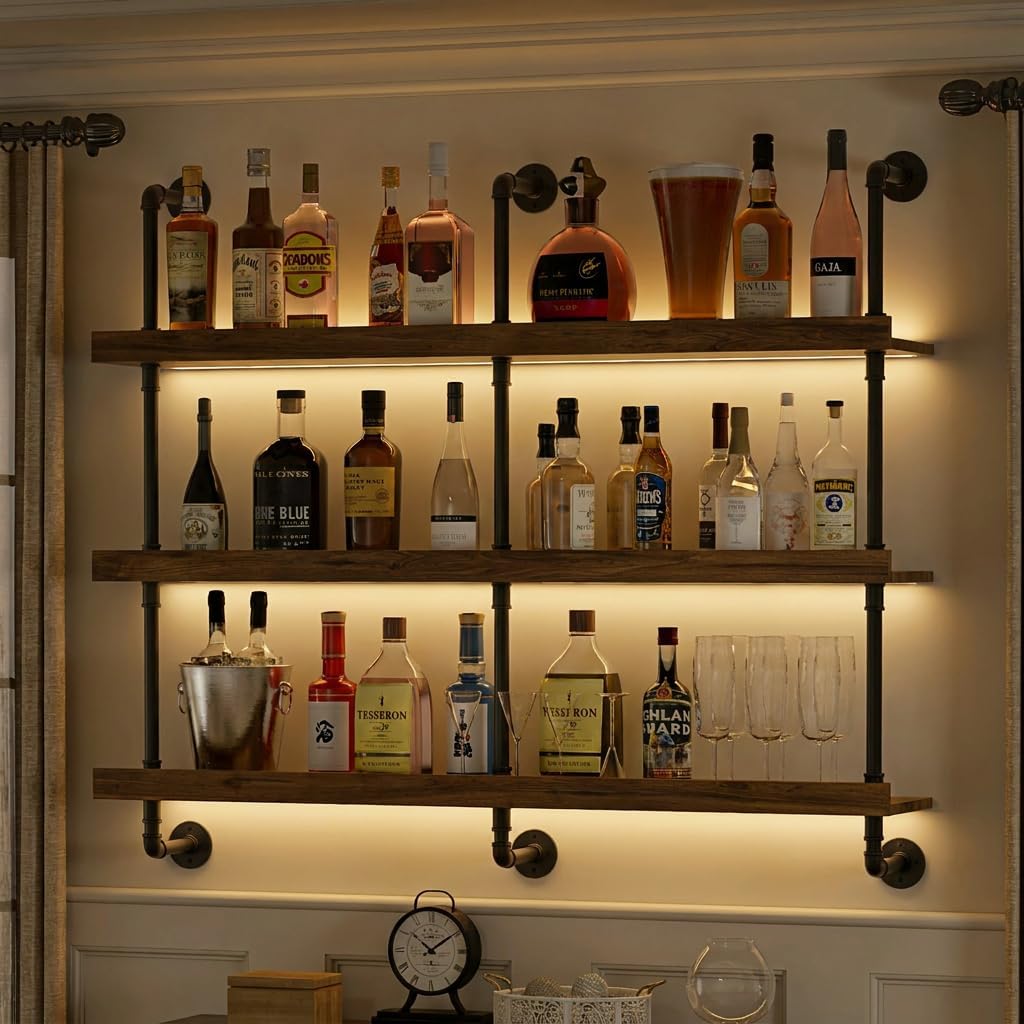 Настенная винная полка с LED-п – обзор и цена Kitchen Decor Lighting