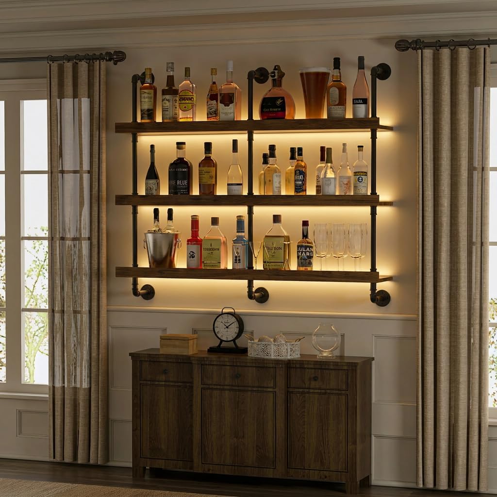 Настенная винная полка с LED-п – обзор и цена Kitchen Decor Lighting