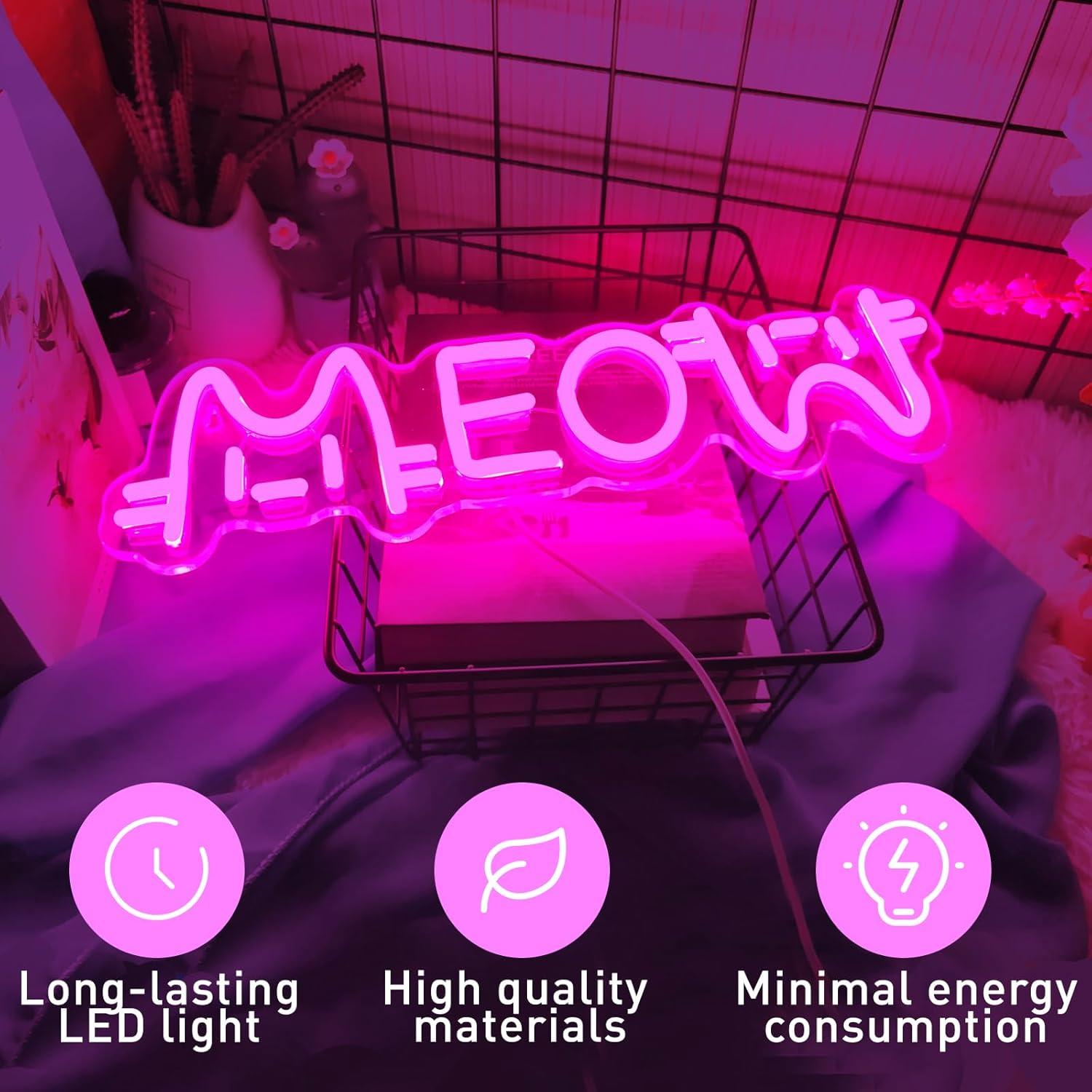 Неоновая вывеска «Мяу» в виде  – обзор и цена Lighting Decor For House