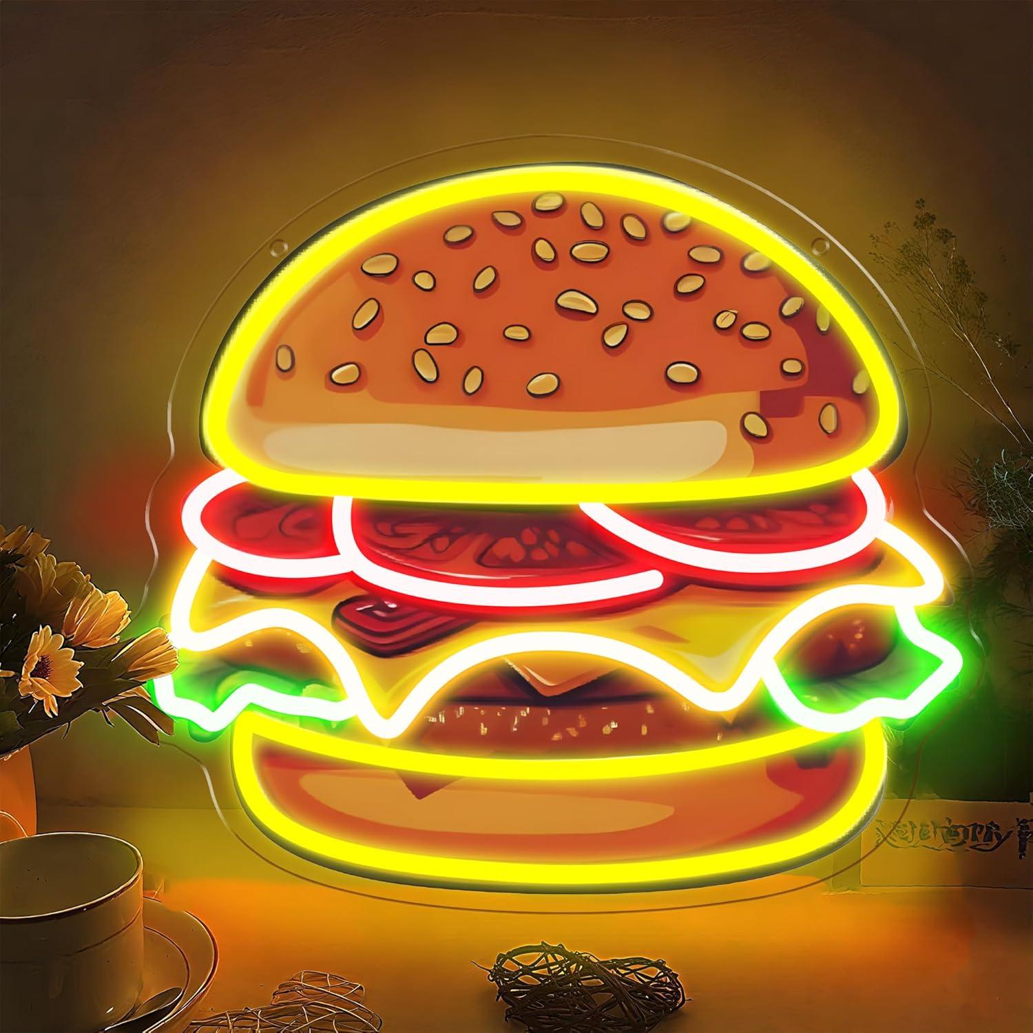 Неоновая вывеска «Бургер»: све – обзор и цена Led Lighting Wall Decor